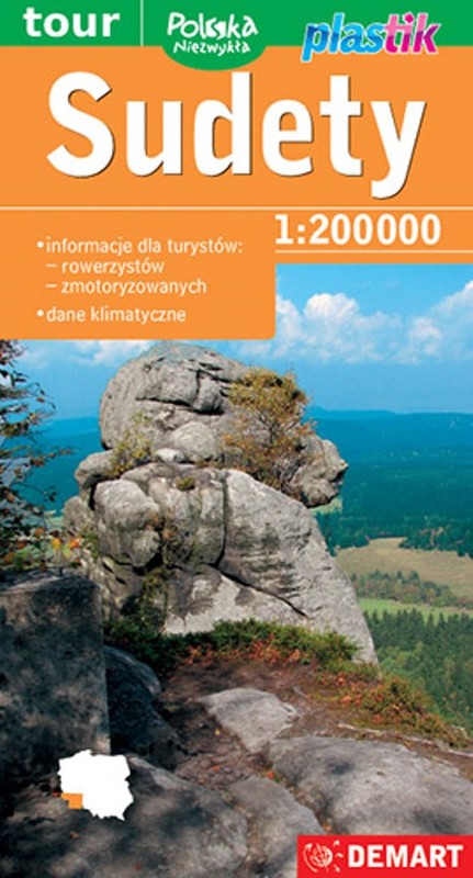 okładka Sudety mapa turystyczna 1:200 000. Plastik książka | Opracowanie zbiorowe