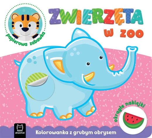okładka Zwierzęta w zoo. Kolorowanka z grubym obrysem, okrągłe naklejki, papierowa zabawka książka | Opracowanie zbiorowe