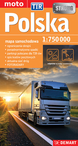 okładka Polska mapa samochodowa 1:750 000. TIR książka | Opracowanie zbiorowe