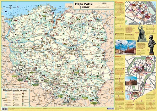 okładka Mapa Polski Junior. Mapa w tubie książka | Opracowanie zbiorowe