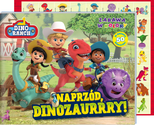 okładka Naprzód, dinozaurrry! Dino Ranch. Zabawa w kolory książka | Opracowanie zbiorowe