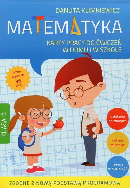 okładka Matematyka klasa 1 karty pracy do ćwiczeń w domu i w szkole wyd. 2016 książka | Danuta Klimkiewicz
