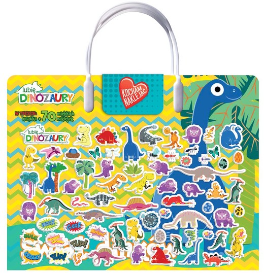 okładka Świat dinków. Lubię Dinozaury. Kocham naklejać książka | Opracowanie zbiorowe