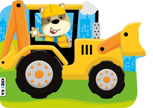 okładka Koparko-ładowarka żółta. Pojazdy dla maluchów. Kolorowanka książka | Opracowanie zbiorowe