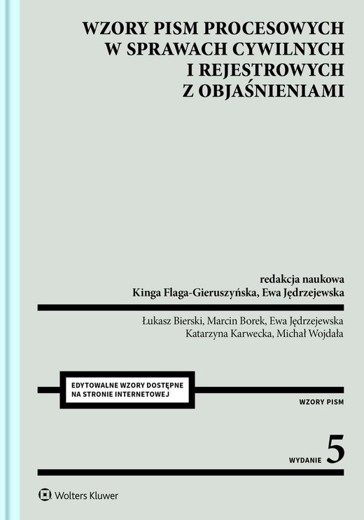 okładka Wzory pism procesowych w sprawach cywilnych i rejestrowych z objaśnieniami książka | Opracowanie zbiorowe