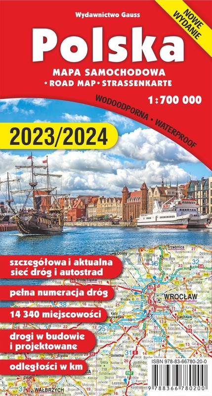 okładka Polska. Mapa 1:700 000 wyd. foliowane wyd. 5 książka | Opracowanie zbiorowe