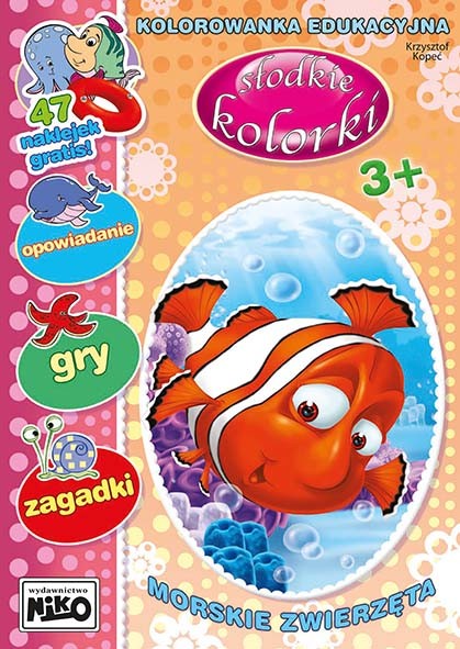 okładka Morskie zwierzęta. Słodkie kolorki książka | Kopeć Krzysztof