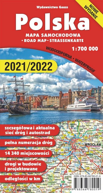 okładka Mapa Polska 700 000 wyd. foliowane książka | Opracowanie zbiorowe