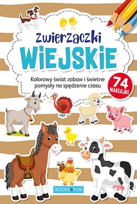 okładka Zwierzaczki wiejskie plus naklejki. Kolorowanka książka | Opracowanie zbiorowe