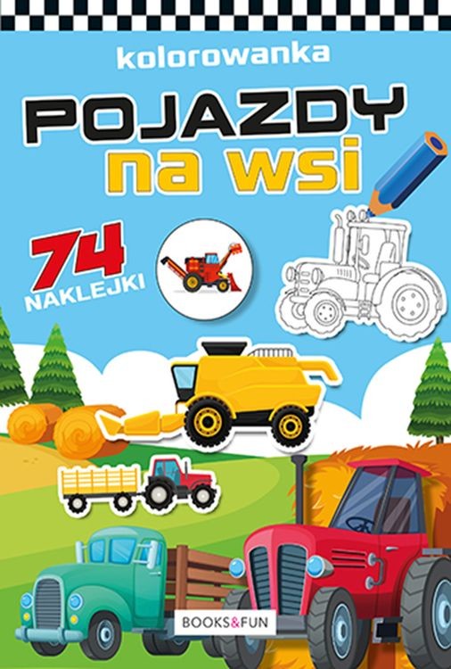 okładka Pojazdy na wsi plus naklejki. Kolorowanka książka | Opracowanie zbiorowe
