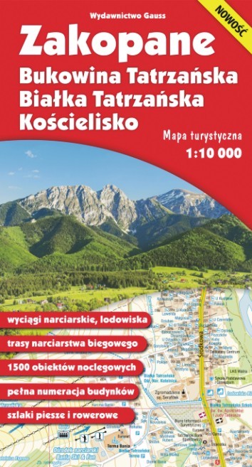 okładka Mapa. Zakopane, Bukowina Tatrzańska, Białka Tatrzańska i Kościelisko 1:10 000 foliowana książka | Opracowanie zbiorowe