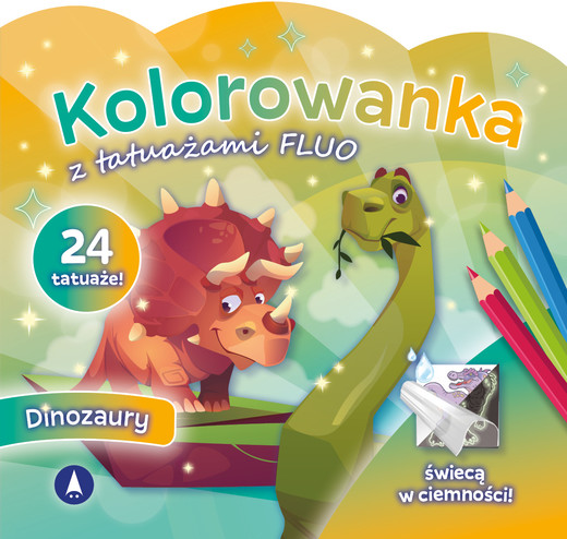 okładka Dinozaury. Kolorowanka z tatuażami FLUO książka