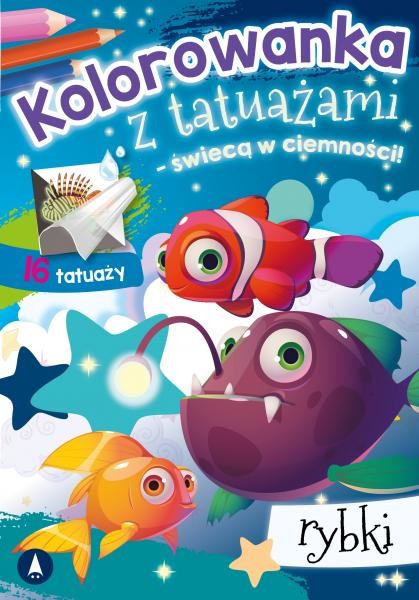 okładka Rybki. Kolorowanka z tatuażami – świecą w ciemności! książka