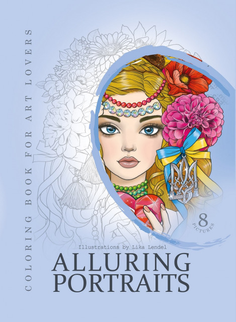 okładka Kolorowanka kreatywna A4 Portraits niebieska książka