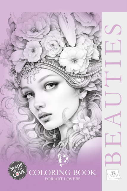 okładka Kolorowanka kreatywna A4 Beauties różowa książka
