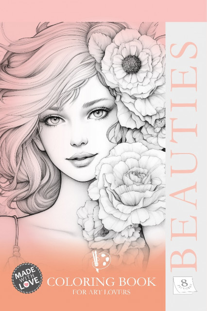 okładka Kolorowanka kreatywna A4 Beauties pomarańczowa książka