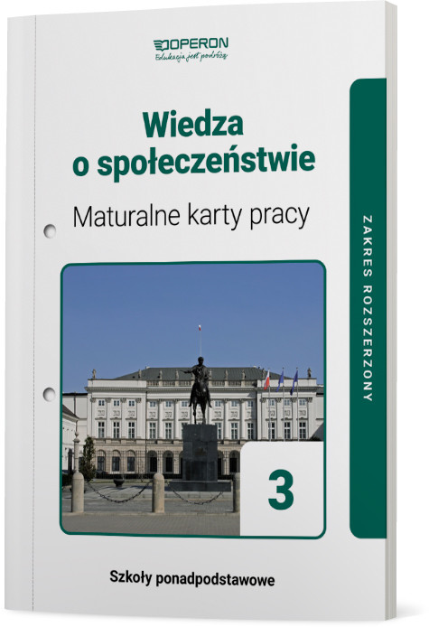 okładka Wiedza o społeczeństwie 3 Maturalne karty pracy Zakres rozszerzony Szkoła ponadpodstawowa książka