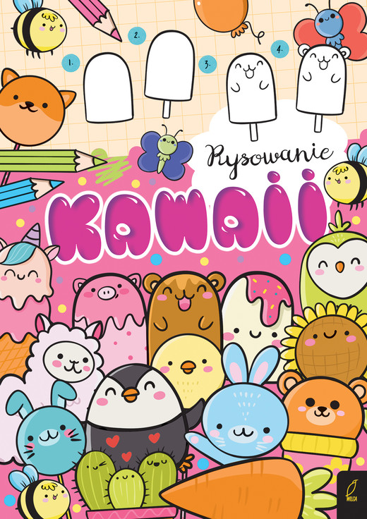 okładka Rysowanie kawaii Różowa książka