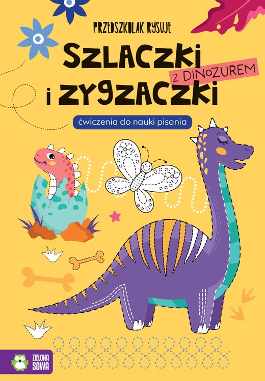 okładka Przedszkolak rysuje Szlaczki i zygzaczki z dinozaurem książka