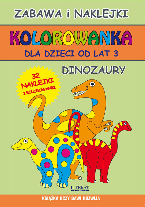 okładka Kolorowanka dla dzieci od lat 3 Dinozaury książka