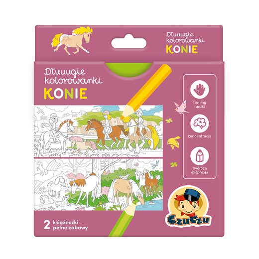 okładka CzuCzu Dłuuugie kolorowanki Konie książka