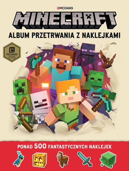 okładka Album przetrwania z naklejkami. Minecraft książka | Jelley Craig, Milton Stephanie