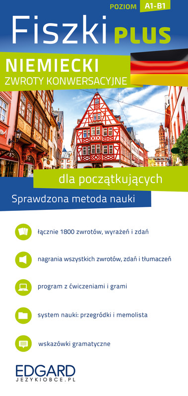 okładka Niemiecki. Fiszki PLUS. Zwroty konwersacyjne dla początkujących. Poziom A1-B1 książka