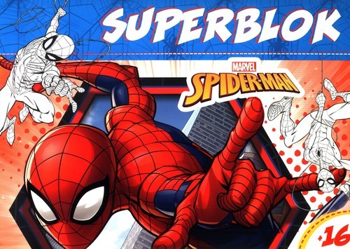okładka Superblok Marvel Spider-Man z naklejkami książka