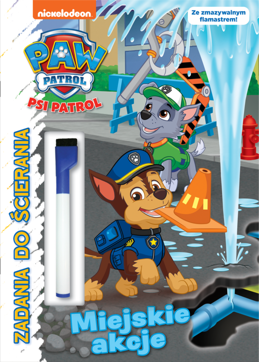 okładka Miejskie akcje. Psi Patrol. Zadania do ścierania. Część 9 książka