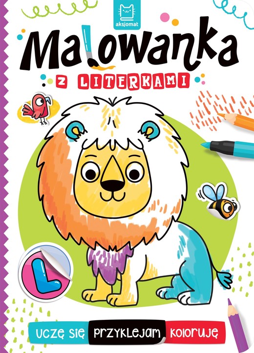 okładka Malowanka z literkami. Uczę się, przyklejam, koloruję książka