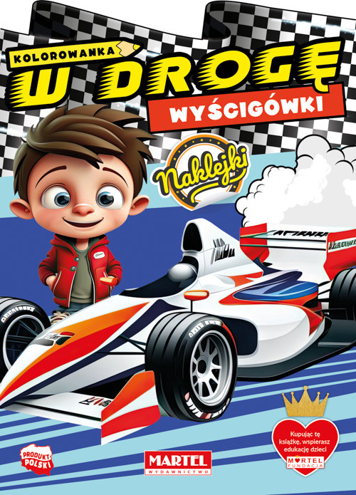 okładka Kolorowanka Wyścigówki z naklejkami. W drogę książka | Salamon Katarzyna