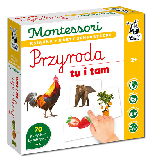 okładka Przyroda tu i tam. Kapitan Nauka. Montessori. Karty sensoryczne książka