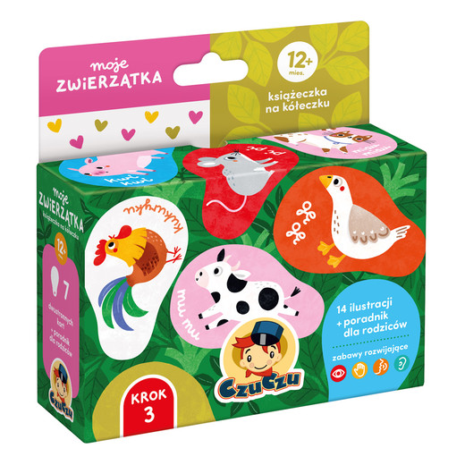okładka Moje zwierzątka Książeczka na kółeczku dla dzieci 12 mies.CzuCzu książka