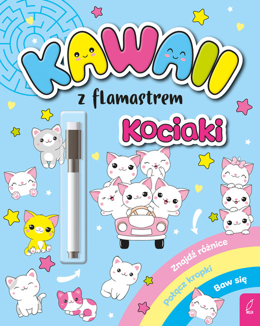 okładka Kawaii z flamastrem. Kociaki książka