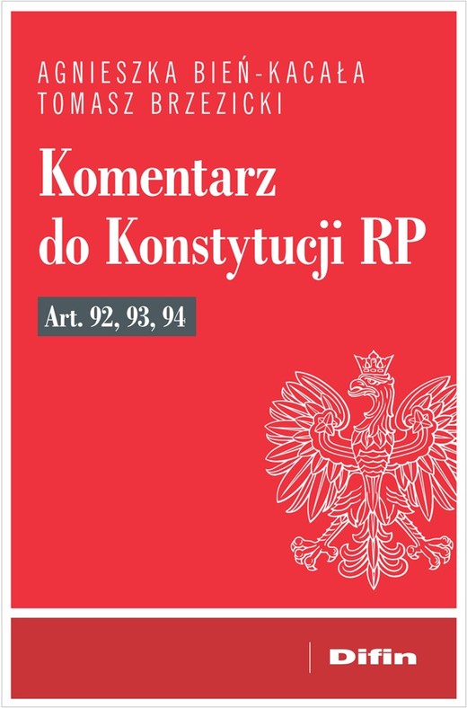 okładka Komentarz do Konstytucji RP art. 92, 93, 94 książka