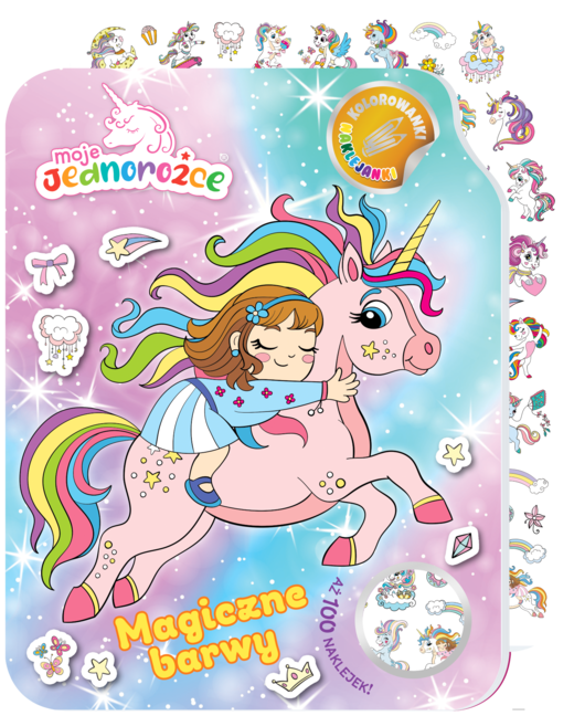 okładka Magiczne barwy. Moje Jednorożce. Kolorowanki naklejanki książka