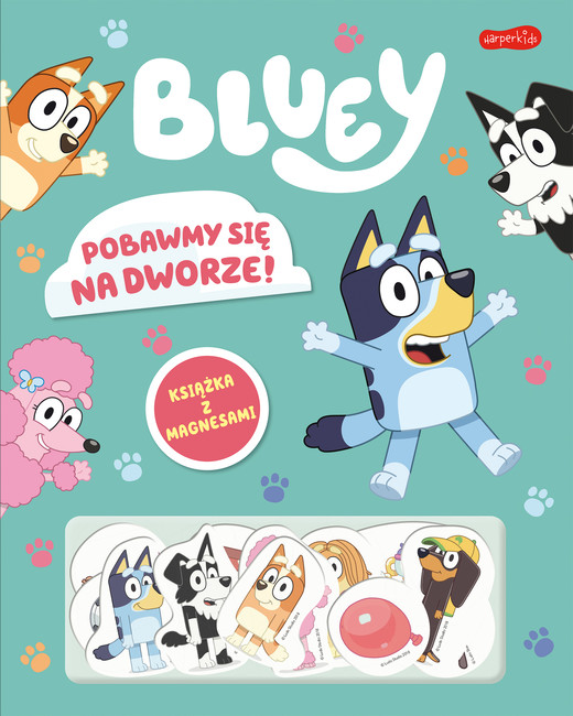okładka Pobawmy się na dworze! Bluey. Książka z magnesami książka