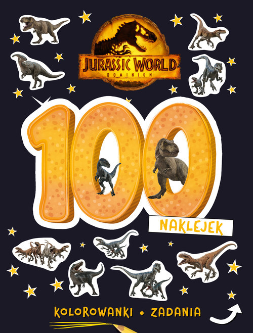 okładka 100 naklejek. Jurassic World Dominion książka