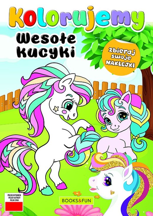 okładka Wesołe kucyki. Kolorujemy książka