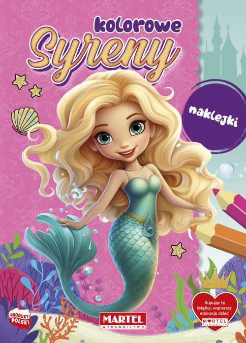 okładka Kolorowe syreny. Kolorowanka z naklejkami książka