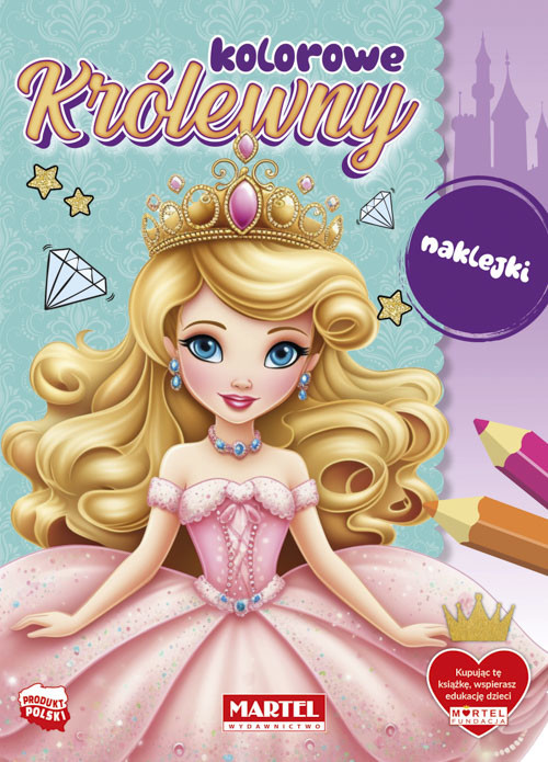 okładka Kolorowe królewny. Kolorowanka z naklejkami książka