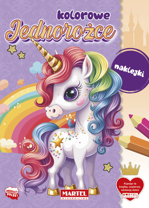 okładka Kolorowe jednorożce z naklejkami książka