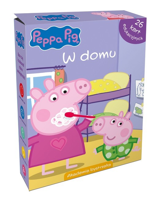 okładka Świnka Peppa. W domu. Karty edukacyjne w pudełku książka