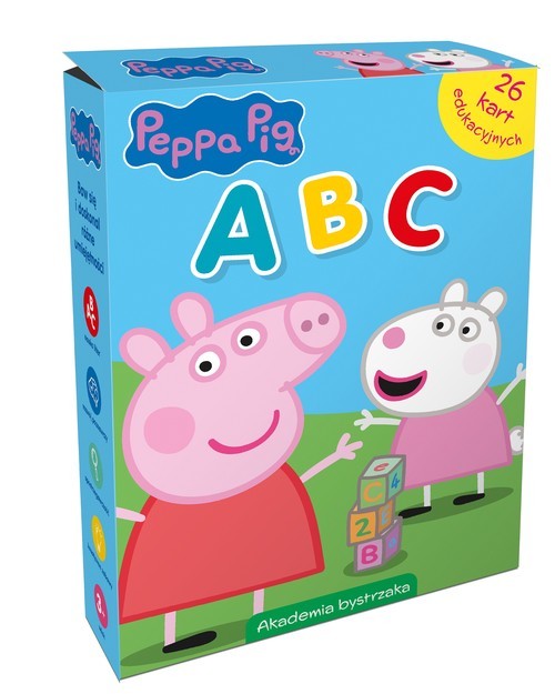 okładka Świnka Peppa ABC Karty edukacyjne w pudełku książka
