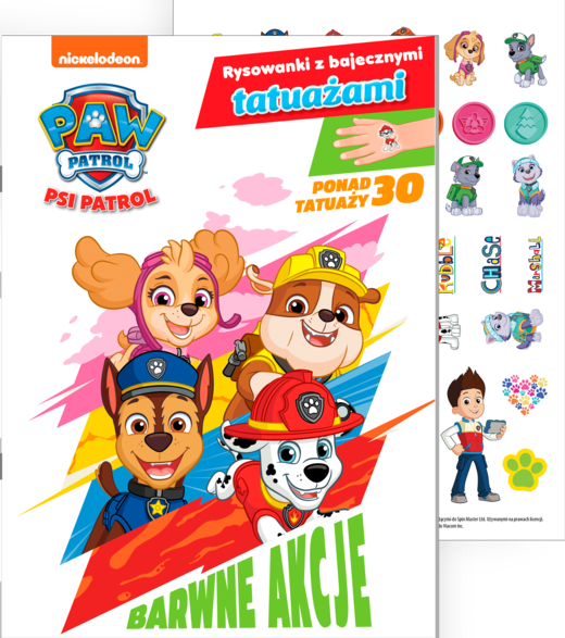 okładka Kolorowe misje. Psi Patrol. Rysowanki z bajecznymi tatuażami książka