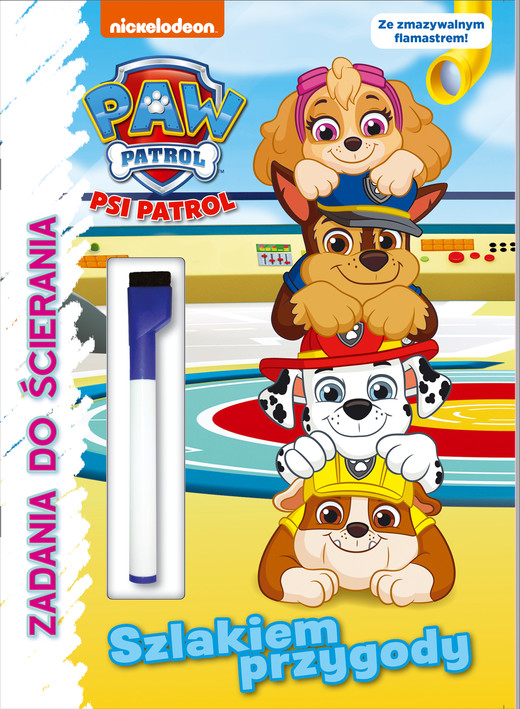 okładka Szlakiem przygody. Psi Patrol. Zadania do ścierania książka