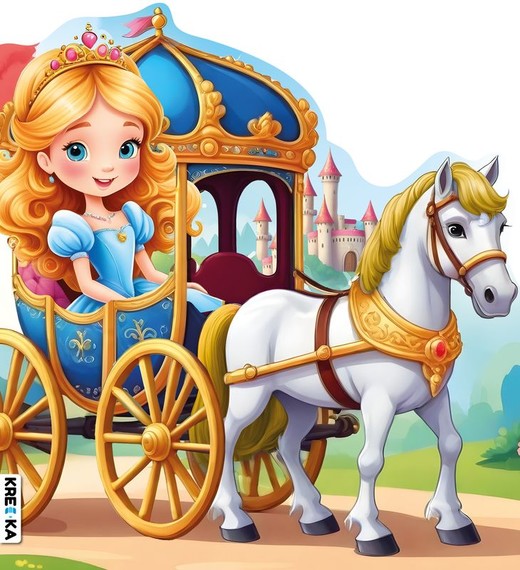 okładka Kareta z księżniczką. Kolorowanka z brokatem książka