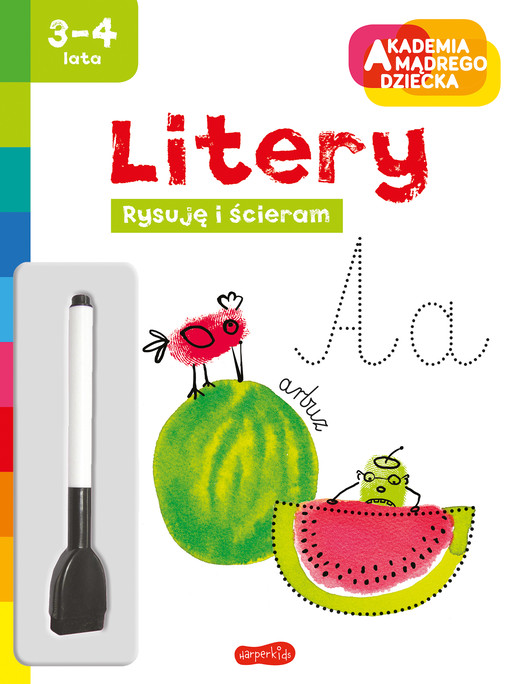okładka Litery. Akademia mądrego dziecka. Rysuję i ścieram książka