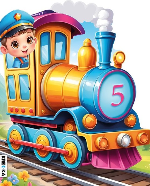 okładka Lokomotywa z maszynistą. Kolorowanka z brokatem książka