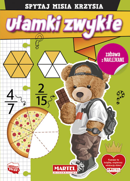 okładka Ułamki zwykłe z naklejkami. Spytaj Misia Krzysia książka